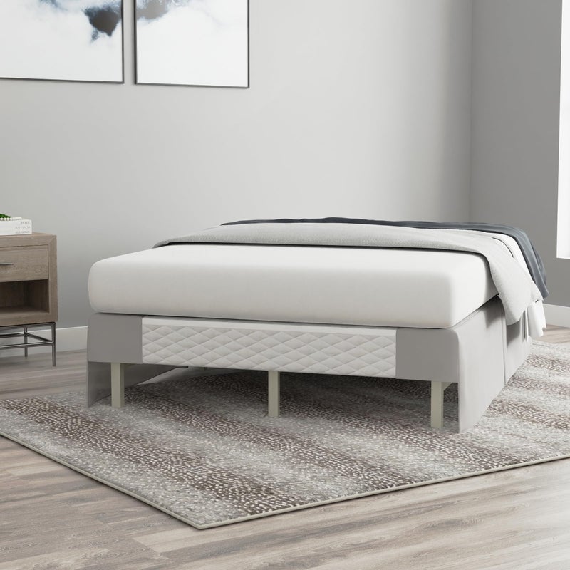 Bed Maker's Bed Makerâ€™s Never Lift Your Mattress Bed Skirt, Designed for Box Spring Beds, Split Corners, 14 Inch Drop Length, King, Silver - Image 5
